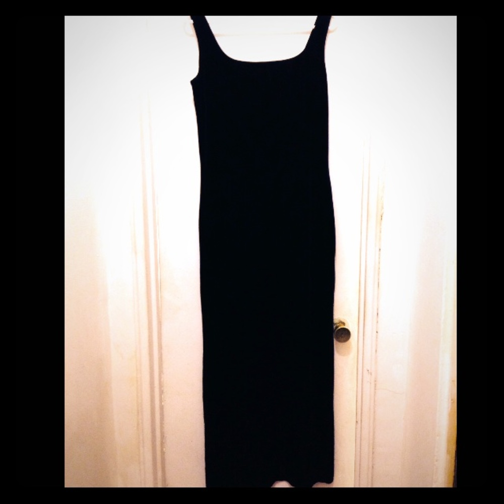❤ Black Maxi Sleeveless Velvet Dress