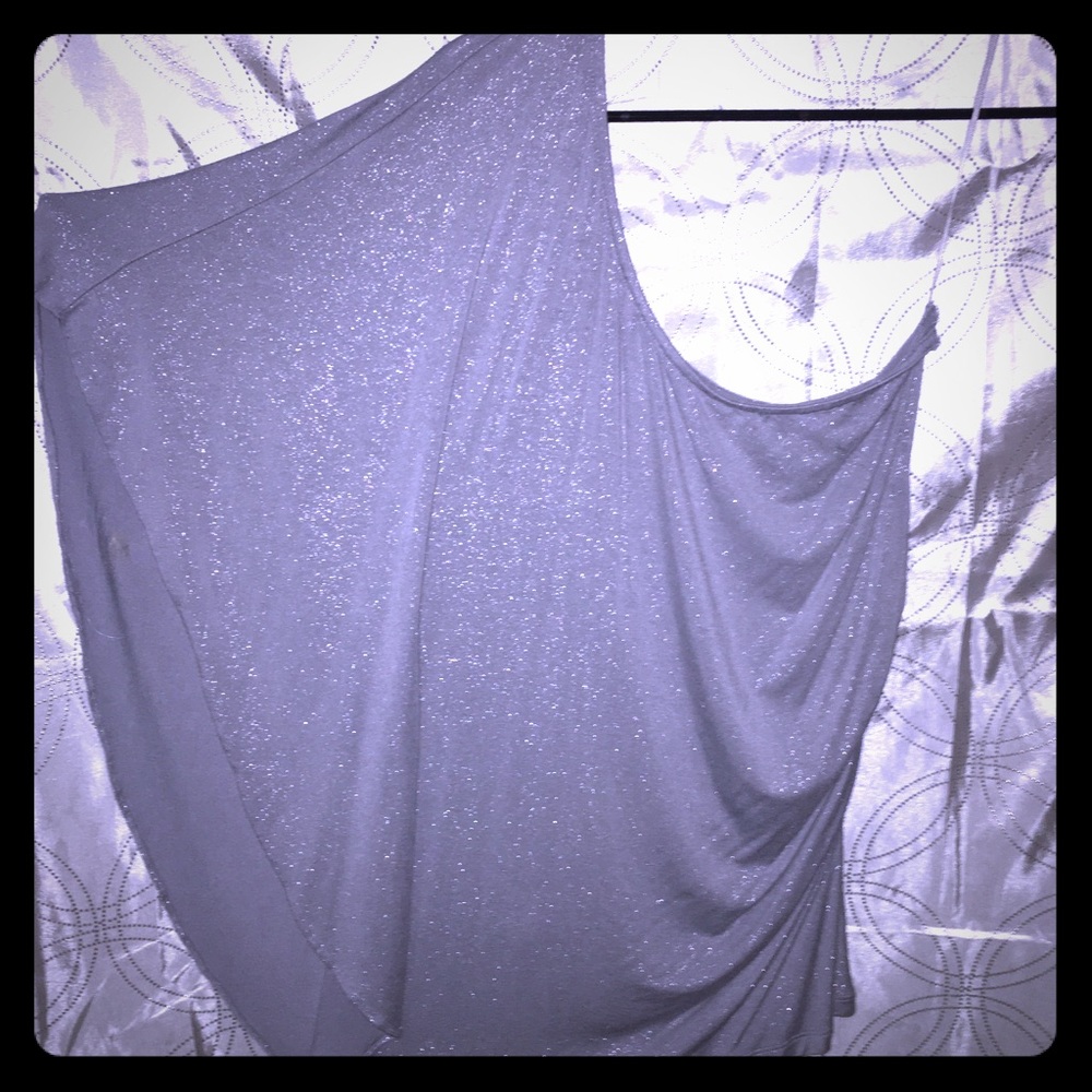 Gorgeousss one sleeved grey sparkle top