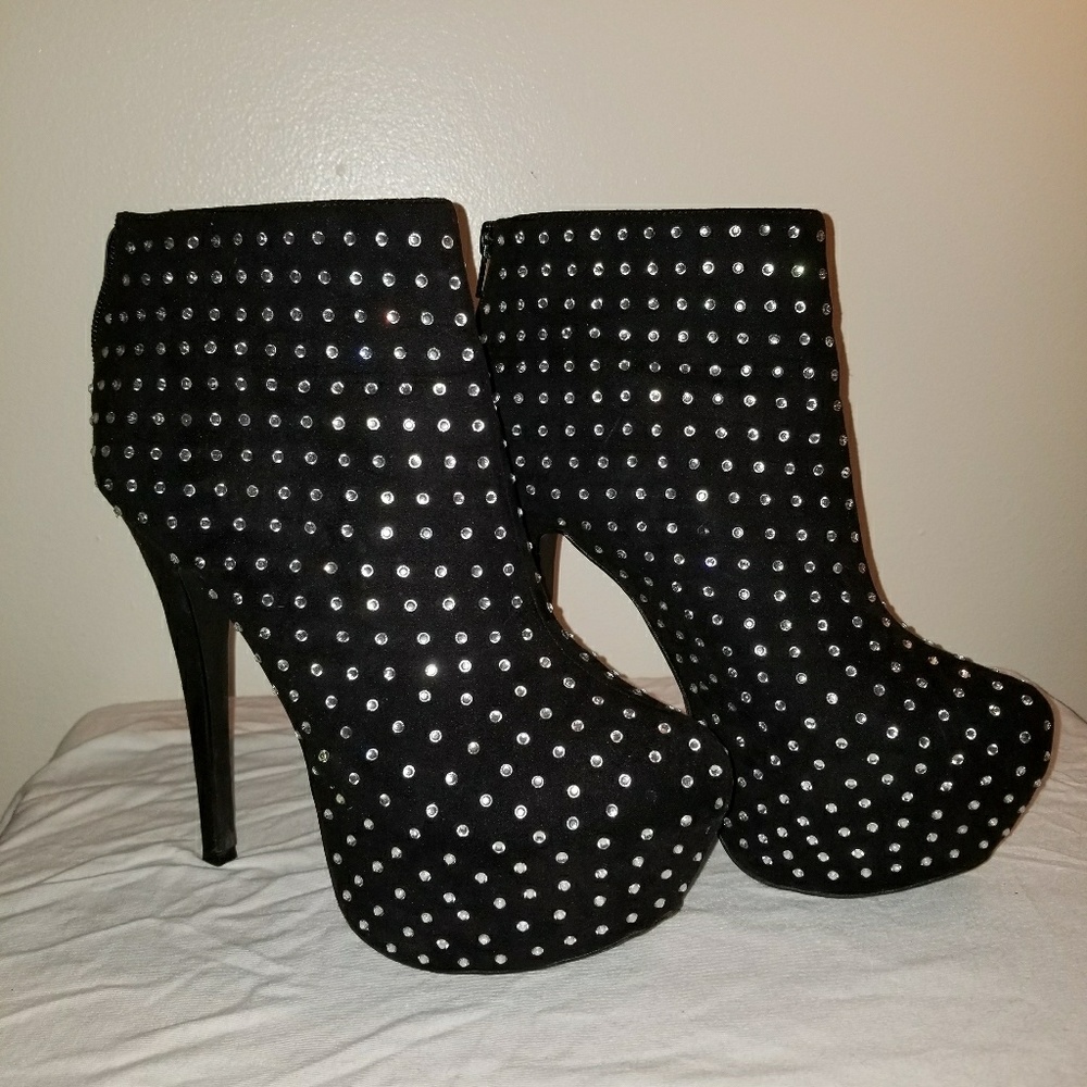 Black Sequin Heels