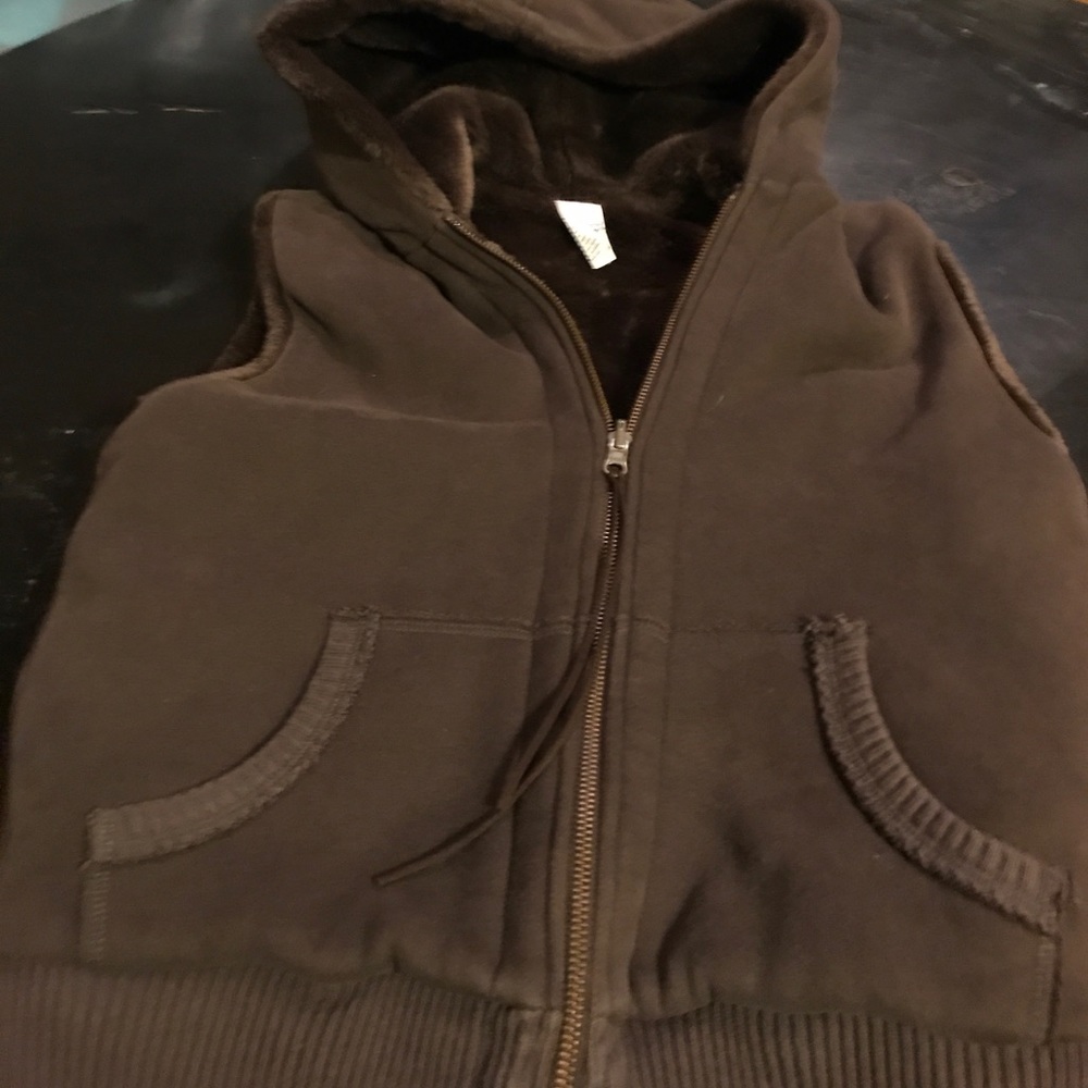 Brown Old Navy Vest with plush lining Medium