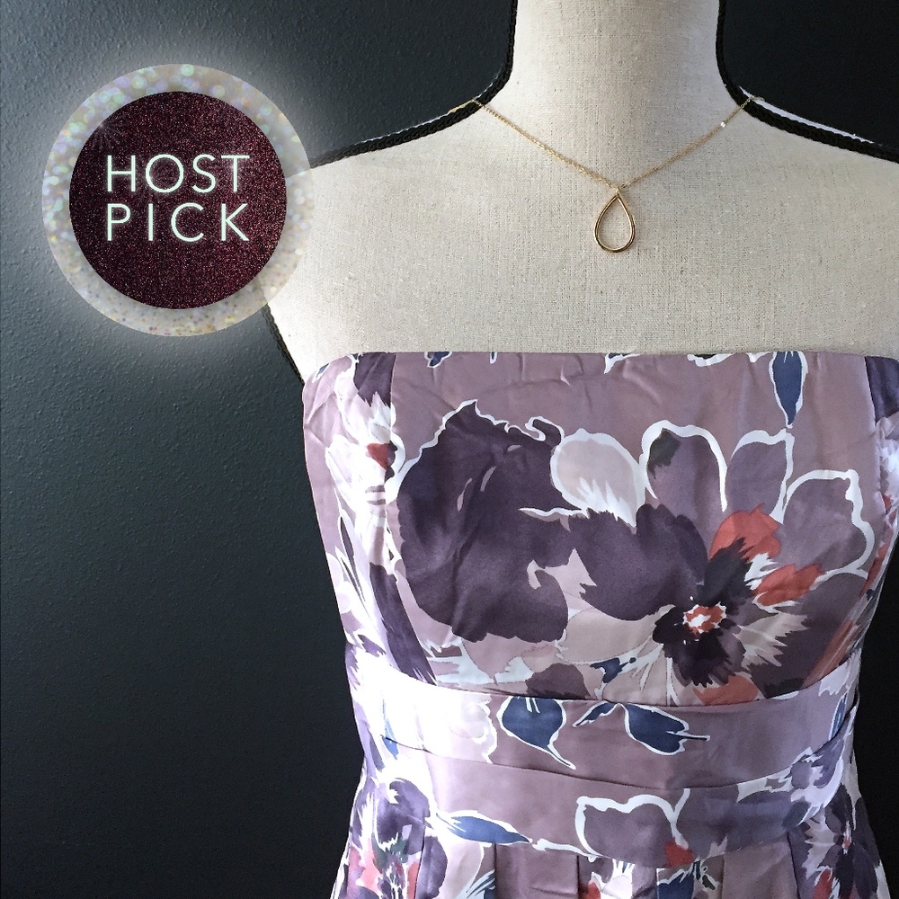 HOST PICK Watercolor Strapless Floral Dress