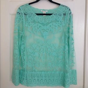 See Through Turqoise Shirt