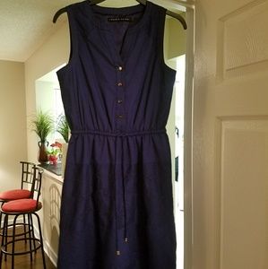 Ivanka Trump blue cotton dress with eyelet detail