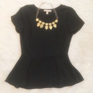 Banana Republic Navy Peplum Blouse 0