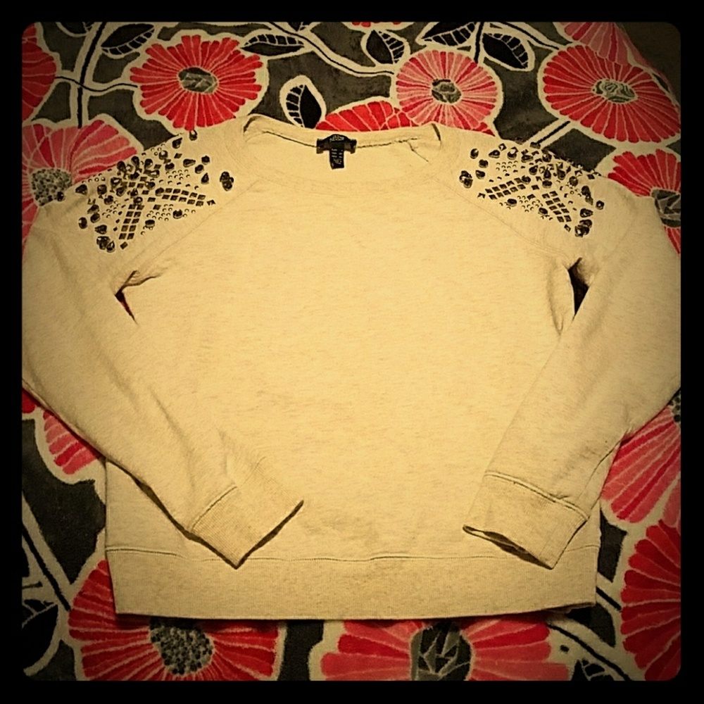 MNG Jeans Studded Shoulder Sweatshirt