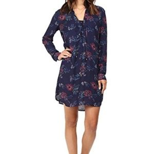 Splendid Navy Floral lace up dress