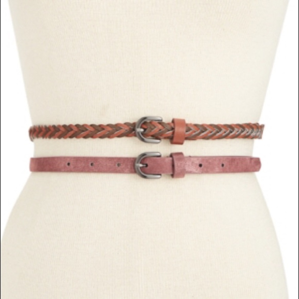 Style & Co 2-for-1 Skinny Belts NWT