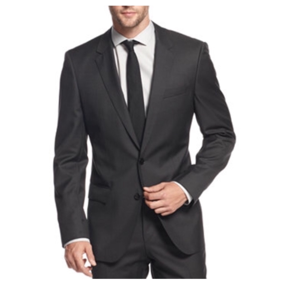Hugo Boss Dark Charcoal Two Button Suit Jacket 42L