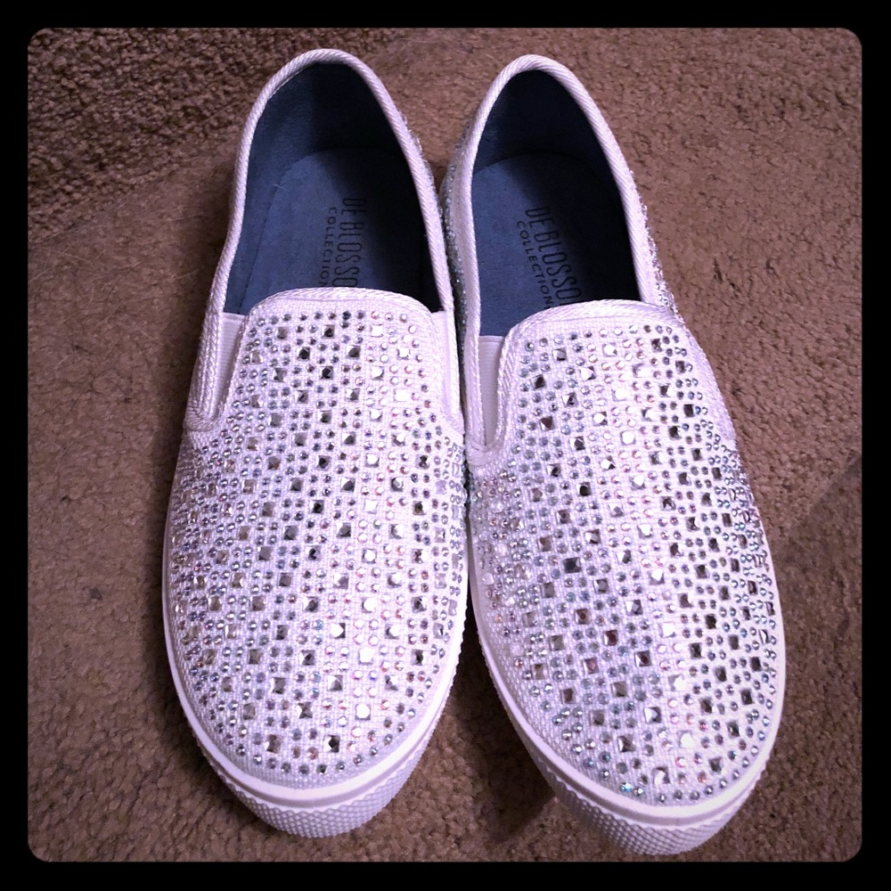 Gorgeous white rhinestone sneakers- NWOT