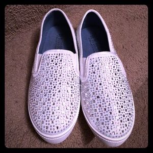 Gorgeous white rhinestone sneakers- NWOT
