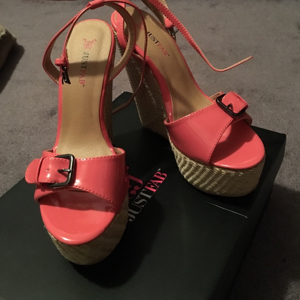 Pink wedge heels from just fab