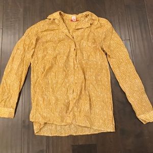 Mustard button-up blouse