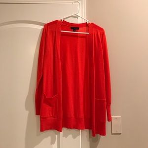 Banana Republic Merino Wool Cardigan bright orange