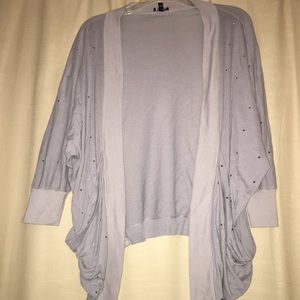 Express flowy cardigan with gem detail