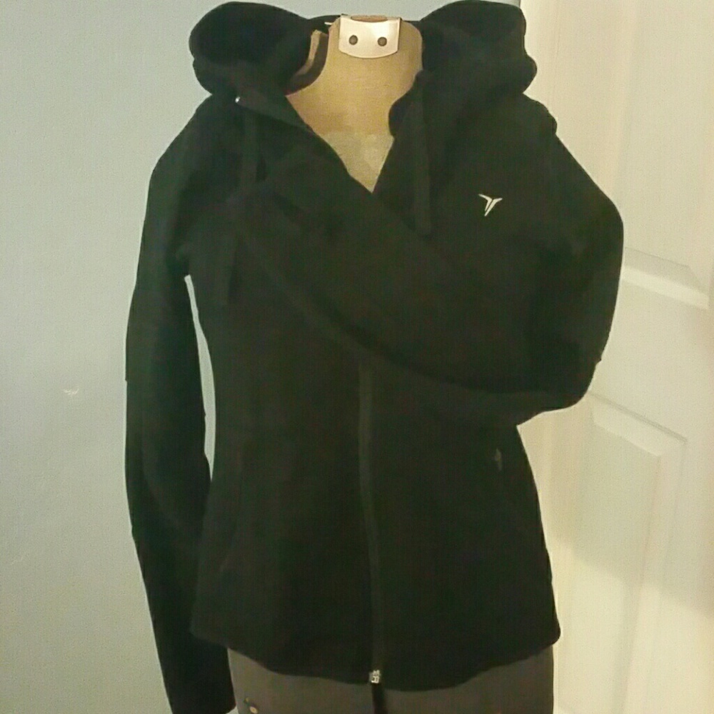 Old Navy black full zip hoodie in stretchy cotton