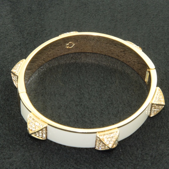 Jewelry - Bangle Bracelet Gold White Hinged
