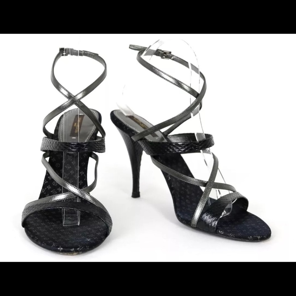 LOUIS VUITTON Snakeskin Leather Strappy Heels!!!!!