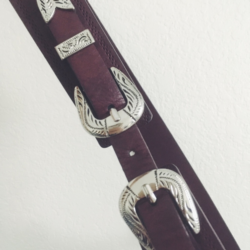 Leather Western Style Maroon Belt