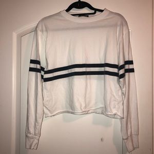 Striped long sleeve brandy top