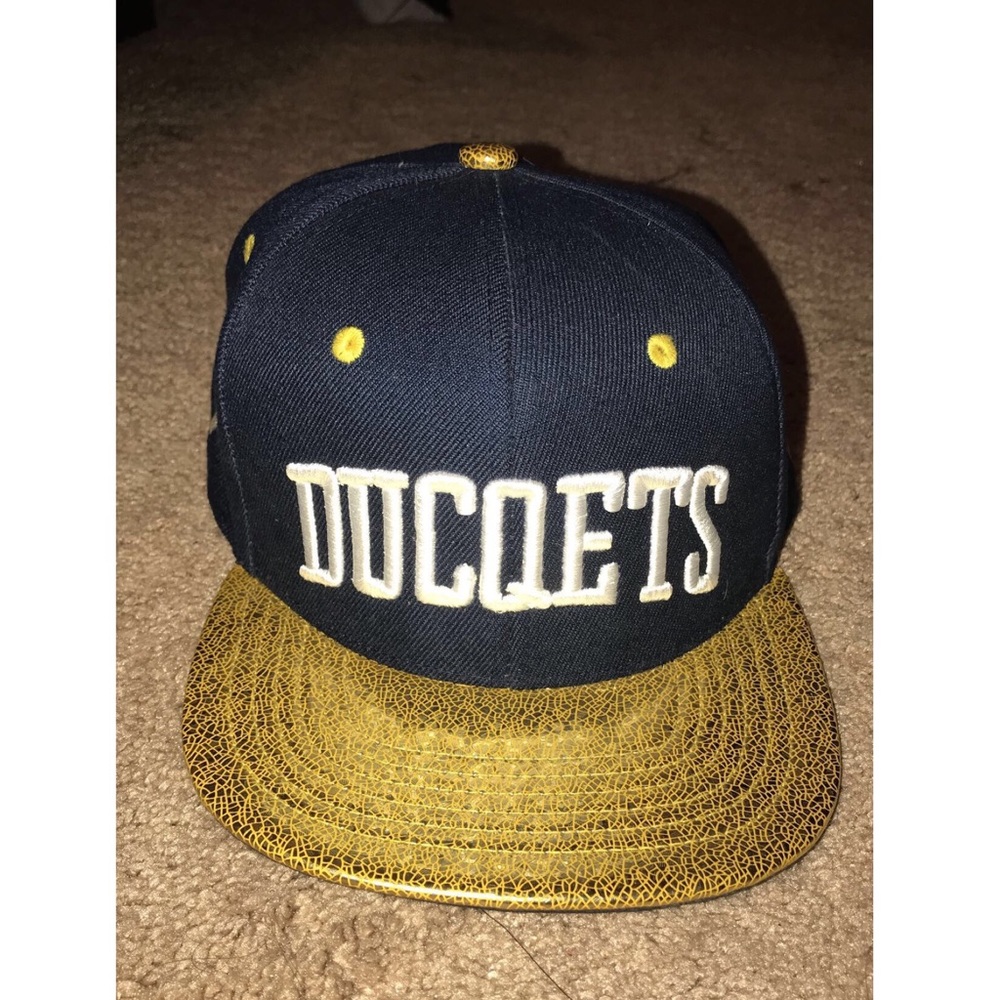 Ducquets Flat Brim Navy Gold SnapBack Hat