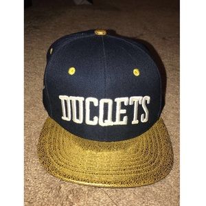 Ducquets Flat Brim Navy Gold SnapBack Hat