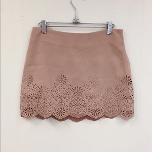 💸SALE💸 Faux Suede Laser Cut Skirt