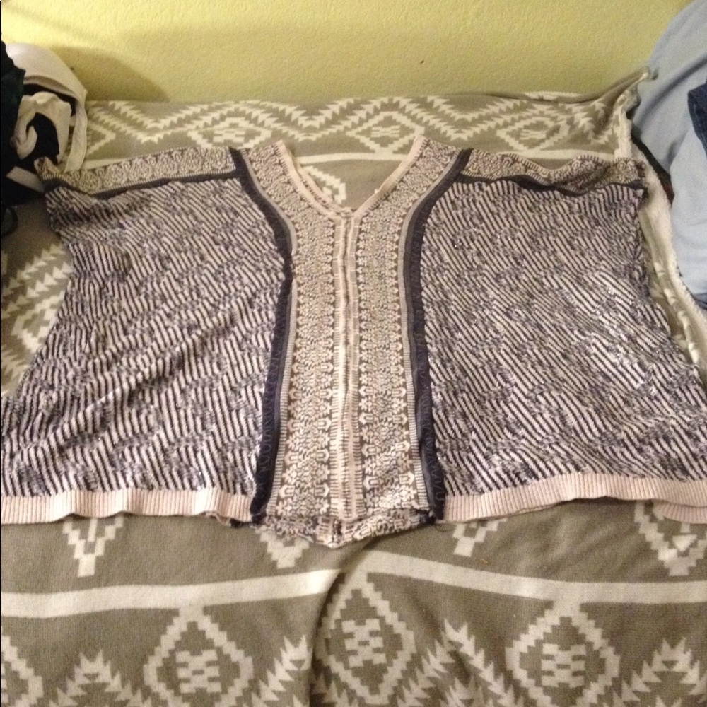 Blue, knit tunic