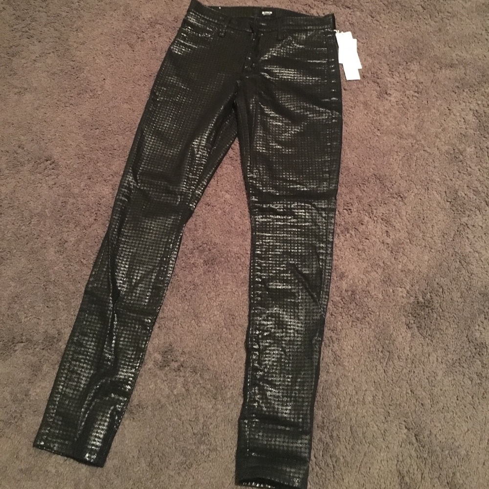 Black metallic Hudson skinny jeans size 26