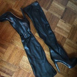 Sam Edelman Black Over-The-Knee Heeled Boots