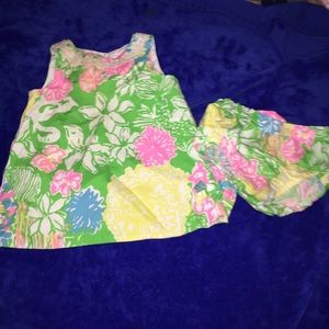 Lilly Pulitzer green floral dress