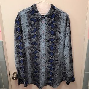 Equipment Electric Blue Snake Print Top!