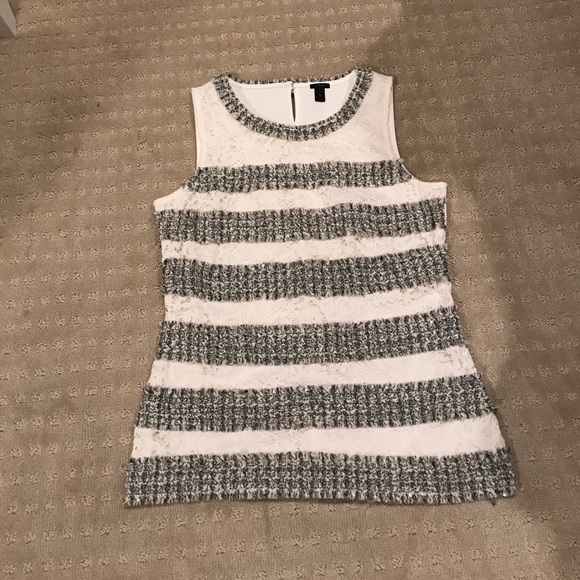 JCrew NWOT and never worn! White and tweed top - Picture 1 of 2