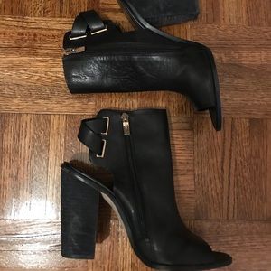 BCBGeneration Black Peep Toe Heeled Boots