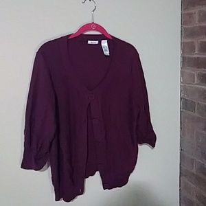 Burgundy Short Sleeve Cardigan