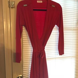 Calvin Klein wrap dress, red