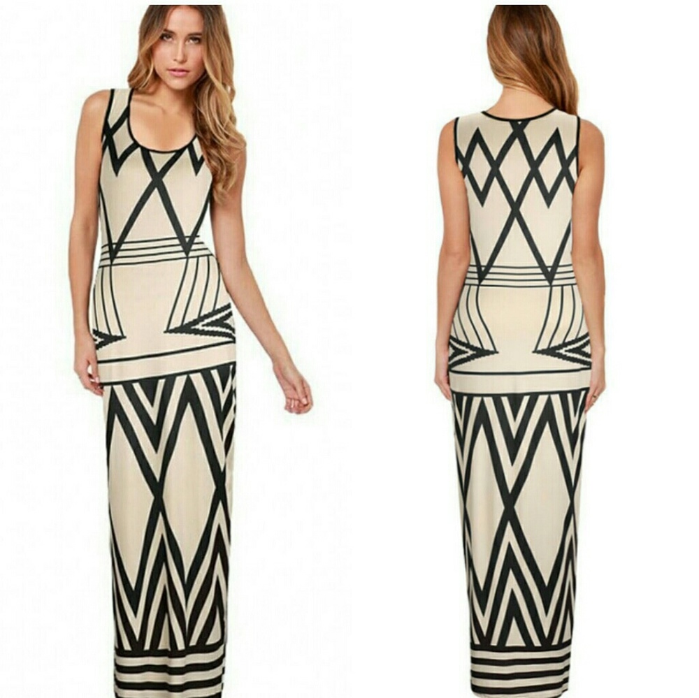 Asymetric pattern maxi bodycon. 004