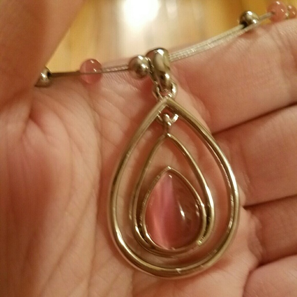 Pink Stone and Silver Necklace - Picture 4 of 4