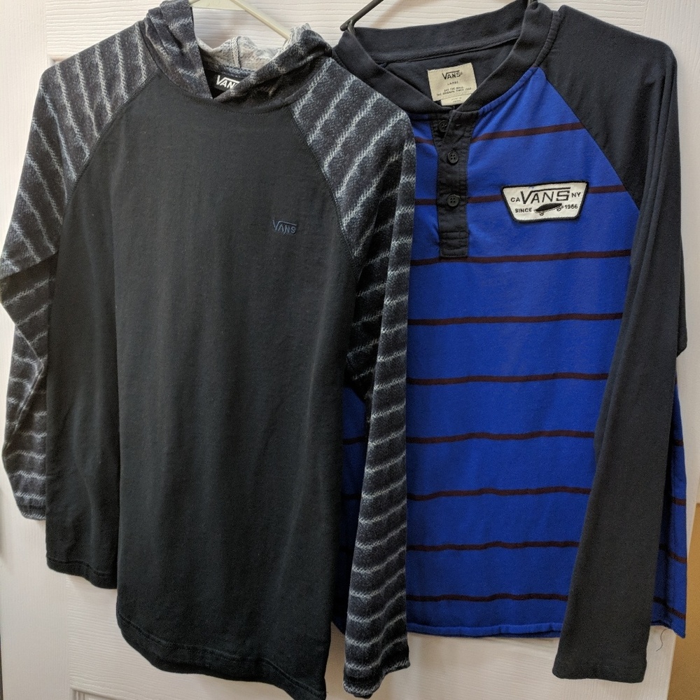 2 Boys Size L Vans Shirts