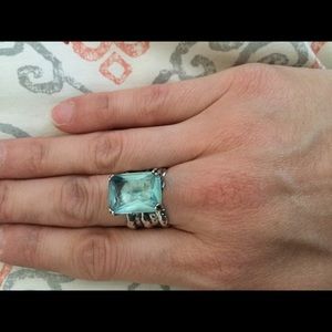 Aquamarine and Sterling silver ring
