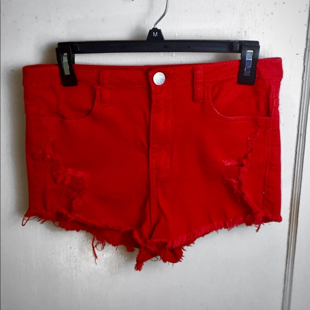 Destroyed Red Shorts