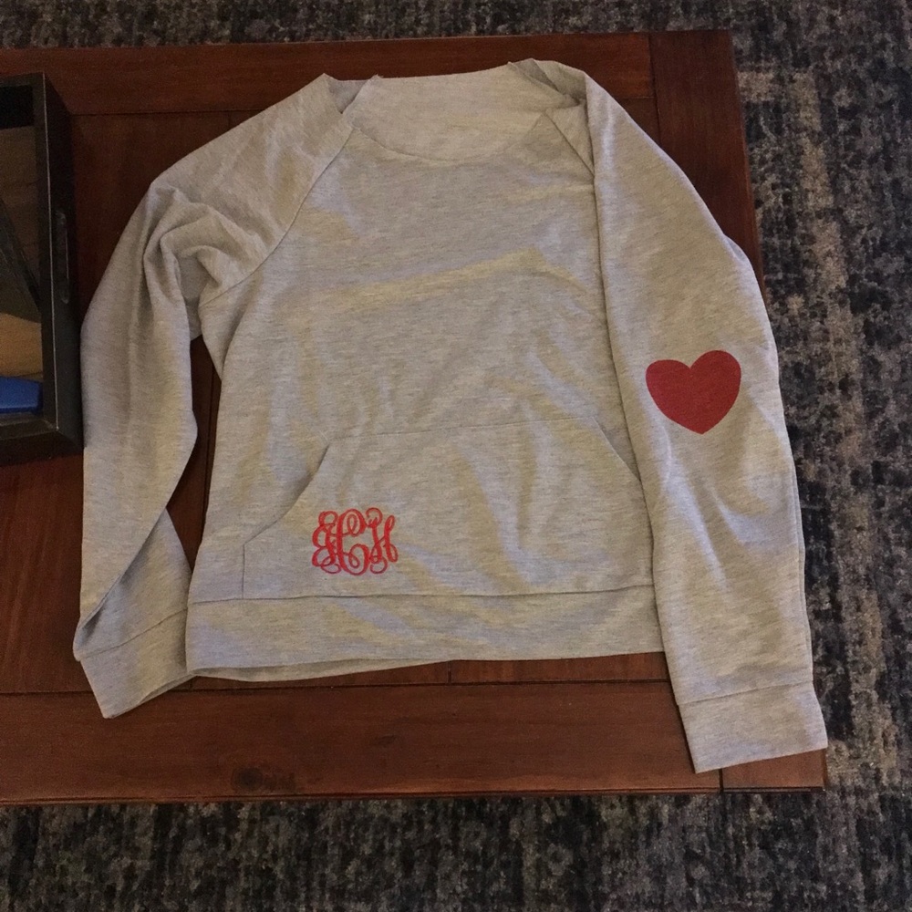 Monogram ❤️ Elbow Patch Sweatshirt
