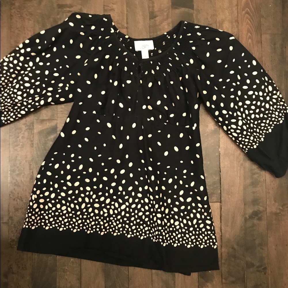 Loft black and creme tunic with side zip