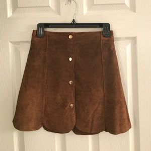Mango Suede Skirt Guenine Leather