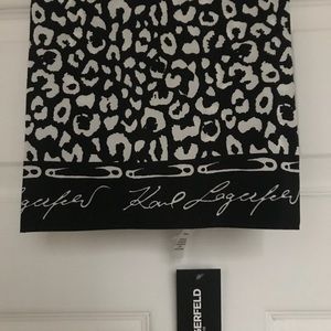 Karl Lagerfeld Black White Silk Scarf
