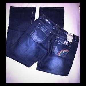 New Joe’s Jeans Rainbow Embroidered Flare Leg