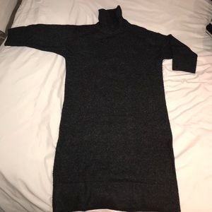 Zara Charcoal Knit Turtleneck Sweater Dress Size S
