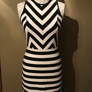Loft black and white dress