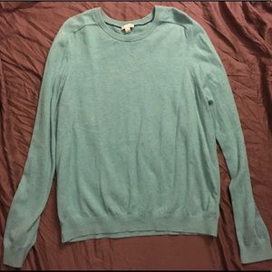 Teal Cotton Cashmere Crew Neck Sweater