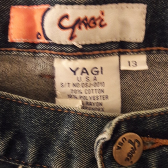 Vintage YAGI Gold GLITTER Studded Jeans Size 13 - Picture 5 of 6