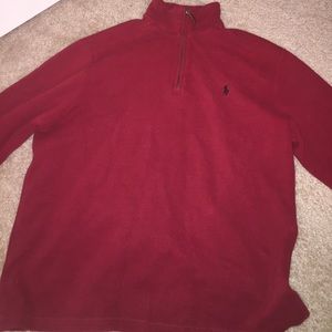 Red/Black Polo by Ralph Lauren Half Zip Sweater